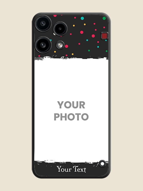 Custom Multicolor Dotted Pattern with Text On Space Black Custom Soft Matte Mobile Back Cover - Nothing Phone 3A Lite 5G - alternate view