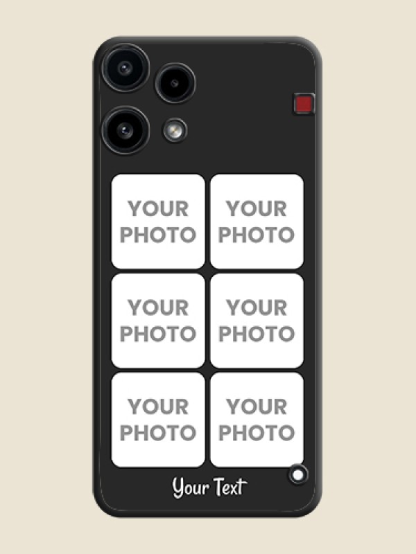 Custom Floral Art with 6 Image Holder on Photo On Space Black Custom Soft Matte Mobile Back Cover - Nothing Phone 3A Lite 5G - alternate view