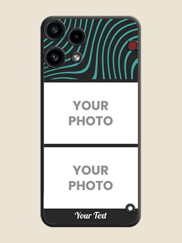 Custom Wave Pattern with 2 Image Holder On Space Black Custom Soft Matte Mobile Back Cover - Nothing Phone 3A Lite 5G - alternate view