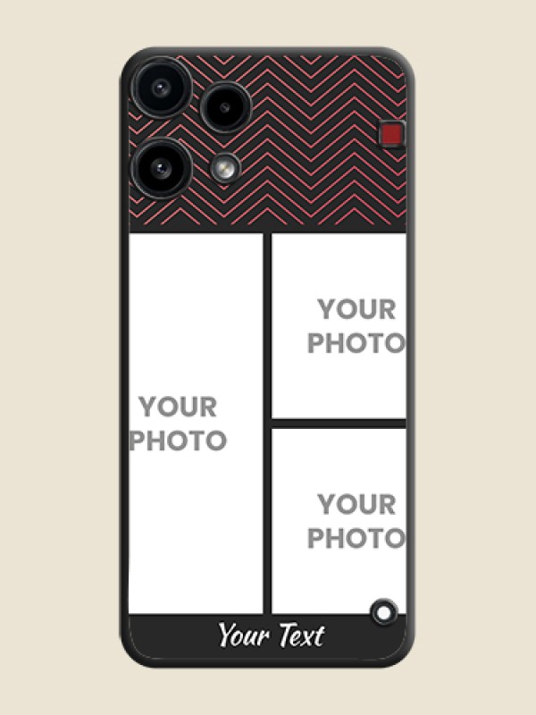Custom Wave Pattern with 3 Image Holder On Space Black Custom Soft Matte Mobile Back Cover - Nothing Phone 3A Lite 5G - alternate view
