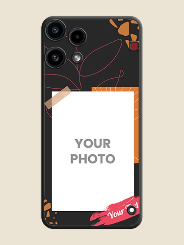 Custom Orange Photo Frame On Space Black Custom Soft Matte Mobile Back Cover - Nothing Phone 3A Lite 5G - alternate view