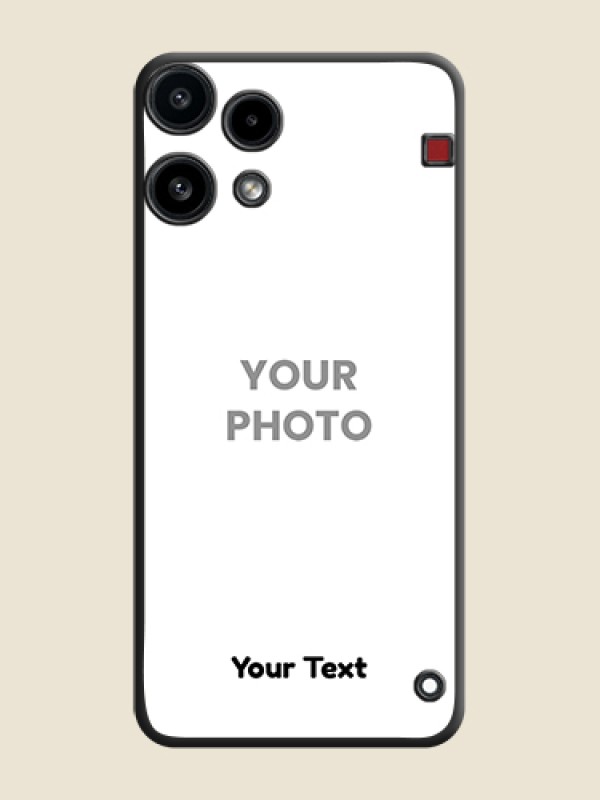 Custom Full Single Pic Upload With Text On Space Black Custom Soft Matte Mobile Back Cover - Nothing Phone 3A Lite 5G - alternate view