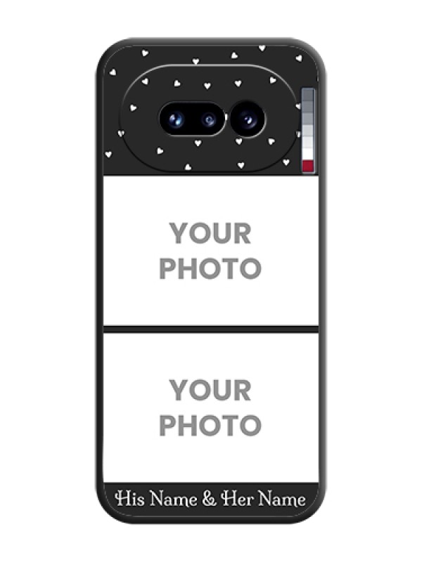 Custom Miniature Love Symbols with Name On Space Black Custom Soft Matte Mobile Back Cover - Nothing Phone 4A 5G - alternate view