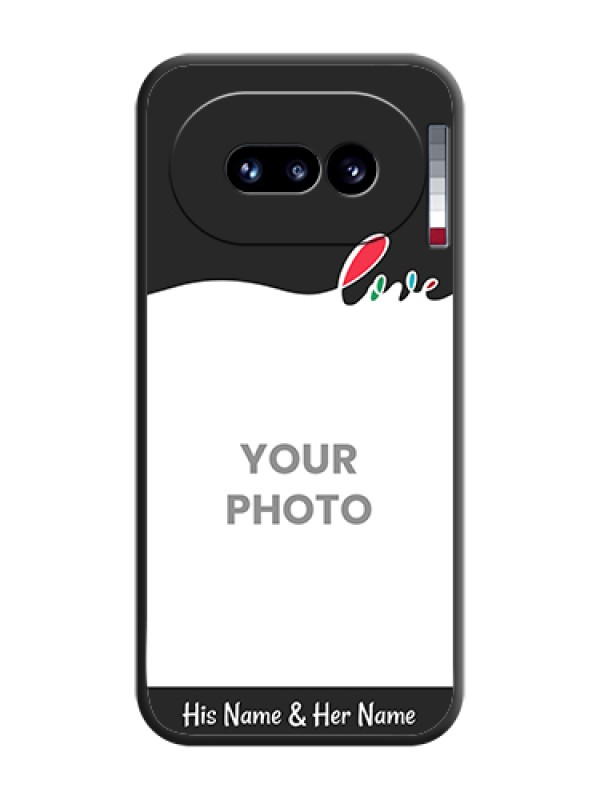 Custom Fall in Love Pattern with Picture on Photo On Space Black Custom Soft Matte Mobile Back Cover - Nothing Phone 4A 5G - alternate view