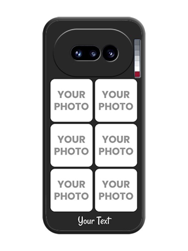 Custom Floral Art with 6 Image Holder on Photo On Space Black Custom Soft Matte Mobile Back Cover - Nothing Phone 4A 5G - alternate view