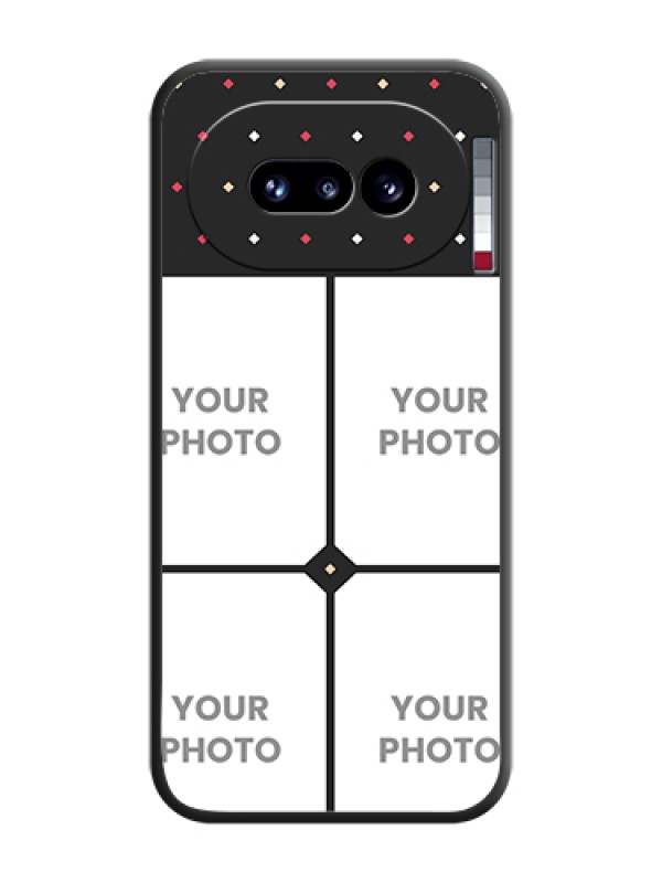 Custom Multicolor Dotted Pattern with 4 Image Holder On Space Black Custom Soft Matte Mobile Back Cover - Nothing Phone 4A 5G - alternate view