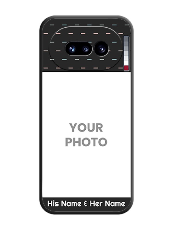 Custom Line Pattern Design with Text On Space Black Custom Soft Matte Mobile Back Cover - Nothing Phone 4A 5G - alternate view