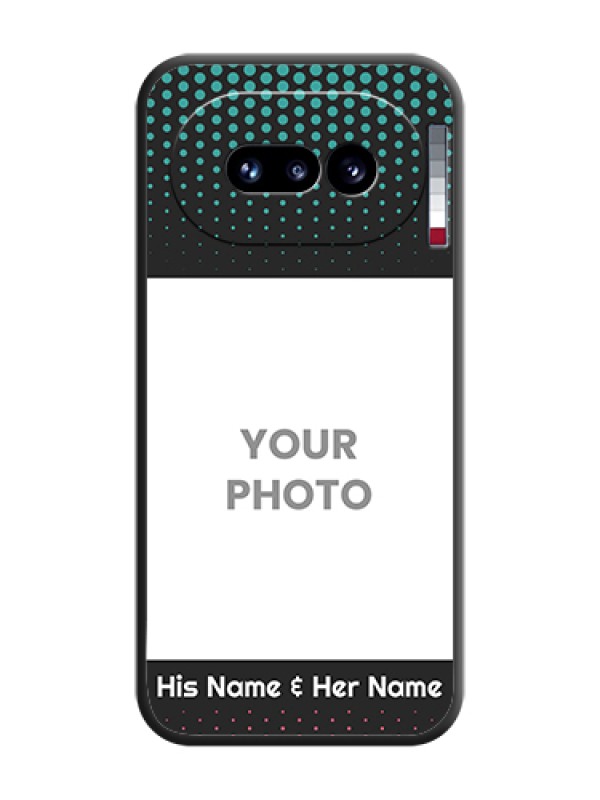 Custom Faded Dots with Grunge Photo Frame and Text On Space Black Custom Soft Matte Mobile Back Cover - Nothing Phone 4A 5G - alternate view