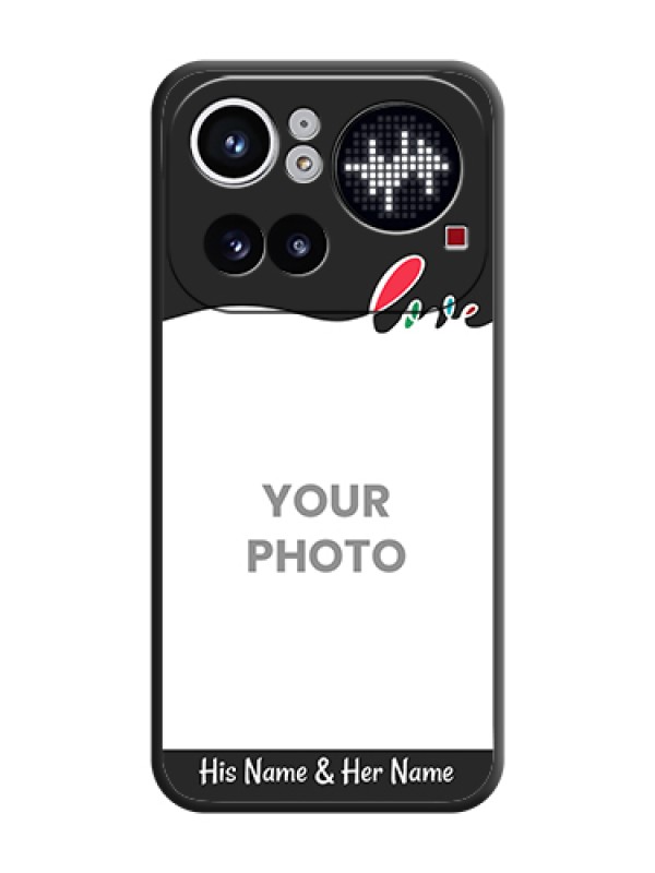 Custom Fall in Love Pattern with Picture on Photo On Space Black Custom Soft Matte Mobile Back Cover - Nothing Phone 4A Pro 5G - alternate view