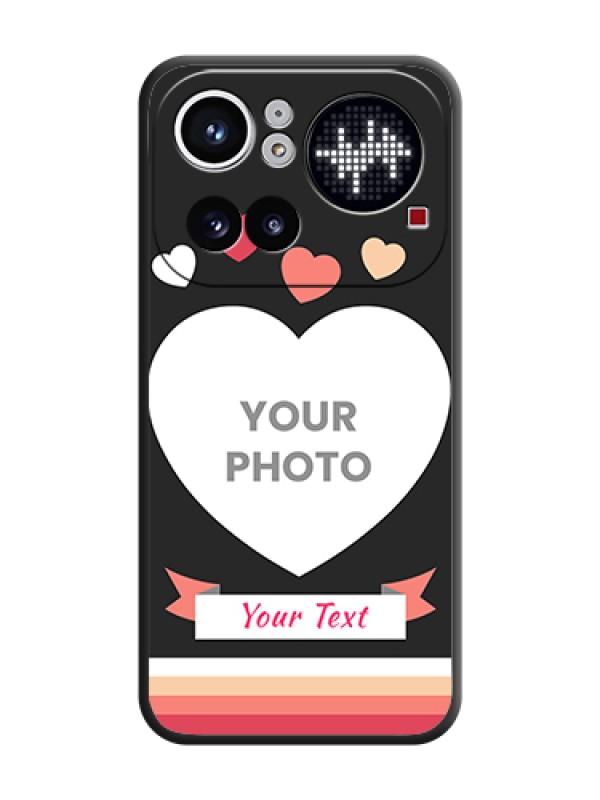 Custom Love Shaped Photo with Colorful Stripes On Space Black Custom Soft Matte Mobile Back Cover - Nothing Phone 4A Pro 5G - alternate view