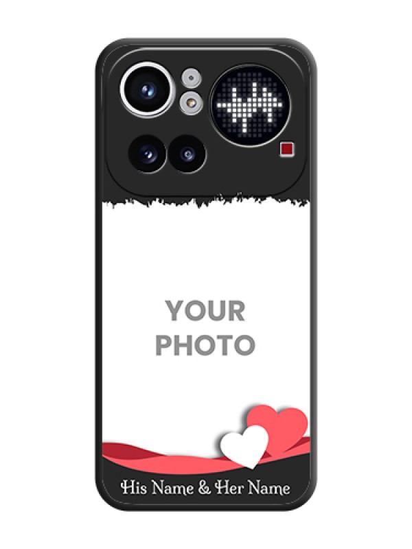 Custom Pin Color Love Shaped Ribbon Design with Text On Space Black Custom Soft Matte Mobile Back Cover - Nothing Phone 4A Pro 5G - alternate view