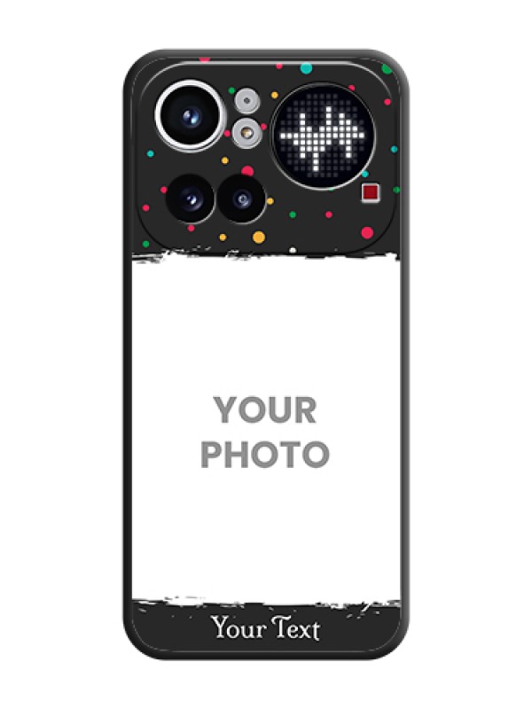 Custom Multicolor Dotted Pattern with Text On Space Black Custom Soft Matte Mobile Back Cover - Nothing Phone 4A Pro 5G - alternate view
