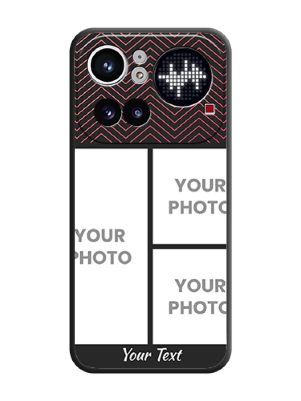 Custom Wave Pattern with 3 Image Holder On Space Black Custom Soft Matte Mobile Back Cover - Nothing Phone 4A Pro 5G - alternate view