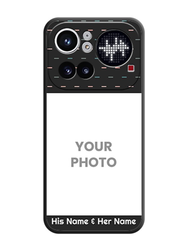 Custom Line Pattern Design with Text On Space Black Custom Soft Matte Mobile Back Cover - Nothing Phone 4A Pro 5G - alternate view
