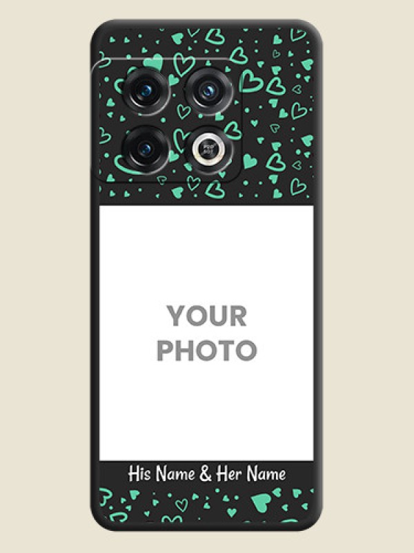 Custom Sea Green Indefinite Love Pattern on Photo on Space Black Soft Matte Mobile Cover - OnePlus 10 Pro 5G - alternate view