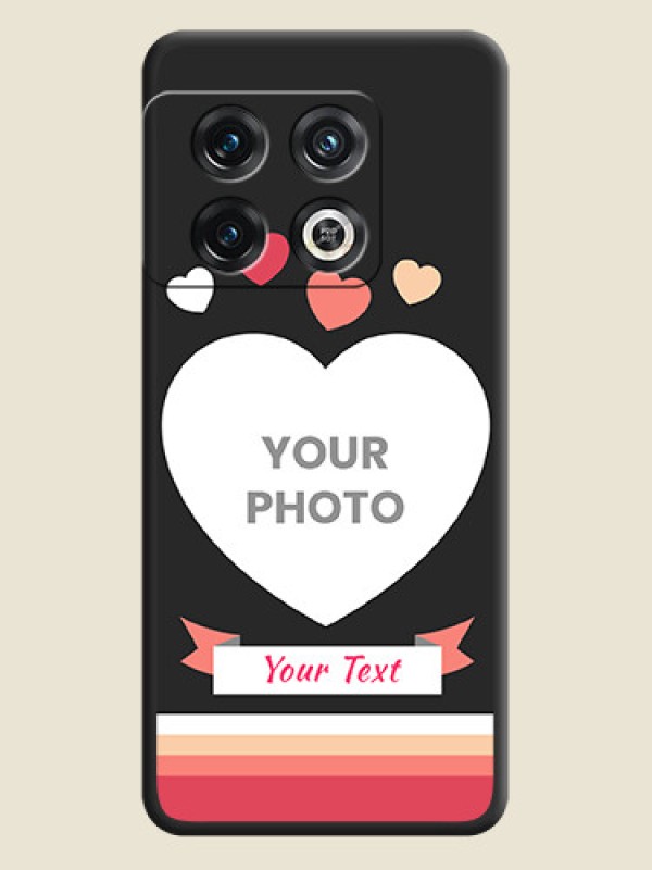 Custom Love Shaped Photo with Colorful Stripes on Personalised Space Black Soft Matte Cases - OnePlus 10 Pro 5G - alternate view