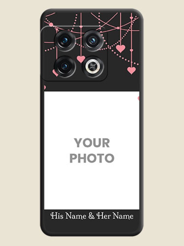 Custom Pink Love Hangings with Text on Space Black Custom Soft Matte Back Cover - OnePlus 10 Pro 5G - alternate view