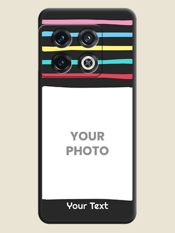 Custom Multicolor Lines with Image on Space Black Personalized Soft Matte Phone Covers - OnePlus 10 Pro 5G - alternate view