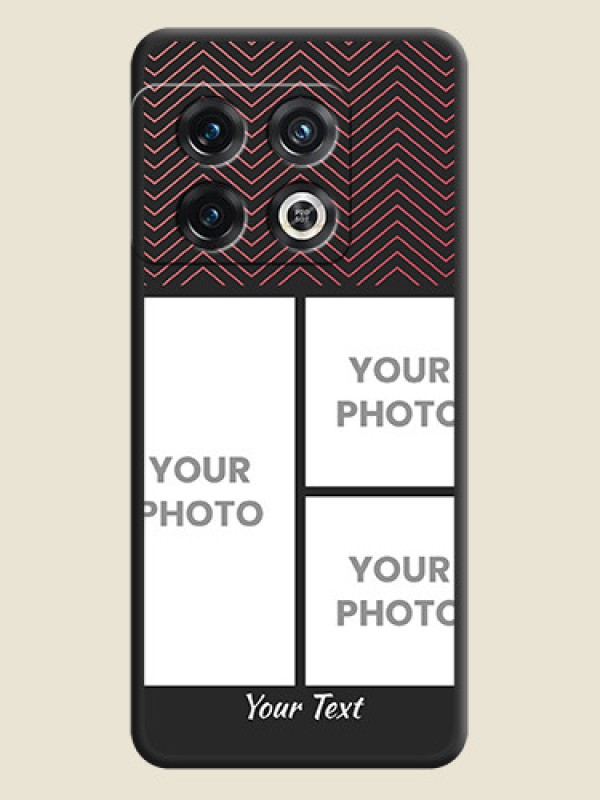 Custom Wave Pattern with 3 Image Holder on Space Black Custom Soft Matte Back Cover - OnePlus 10 Pro 5G - alternate view