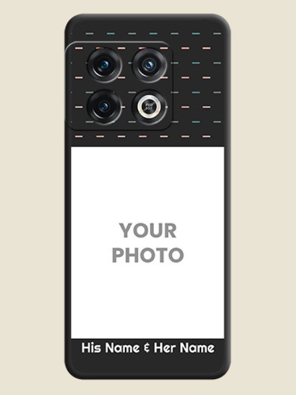 Custom Line Pattern Design with Text on Space Black Custom Soft Matte Phone Back Cover - OnePlus 10 Pro 5G - alternate view