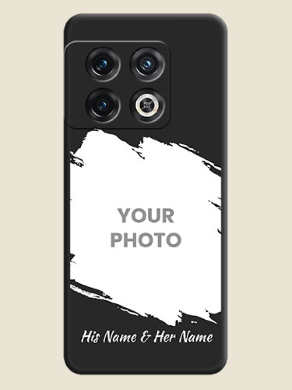 Custom Grunge Brush Strokes on Photo on Space Black Soft Matte Back Cover - OnePlus 10 Pro 5G - alternate view
