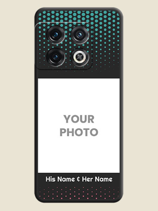 Custom Faded Dots with Grunge Photo Frame and Text on Space Black Custom Soft Matte Phone Cases - OnePlus 10 Pro 5G - alternate view