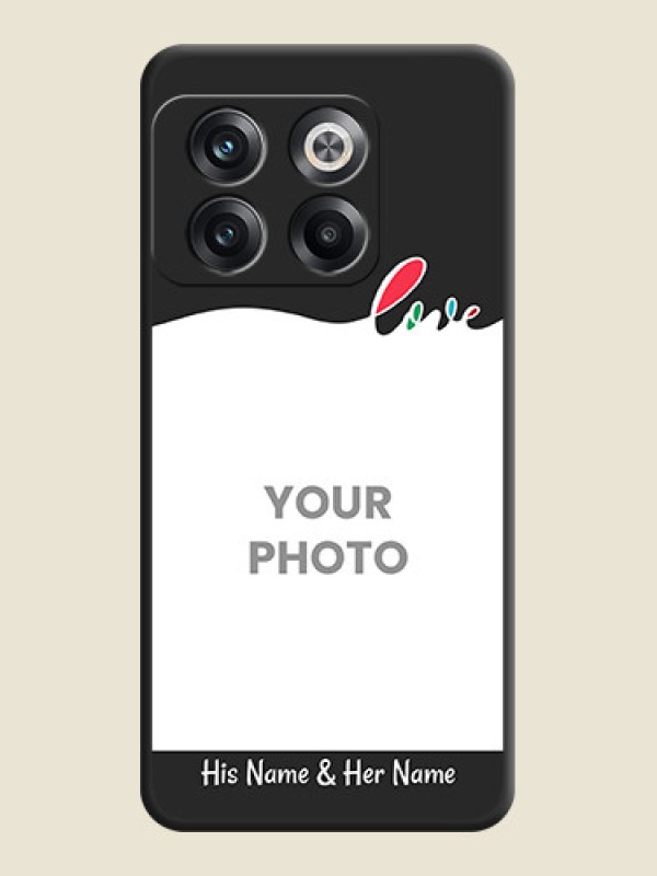 Custom Fall in Love Pattern with Picture on Photo on Space Black Soft Matte Mobile Case - OnePlus 10T 5G - alternate view