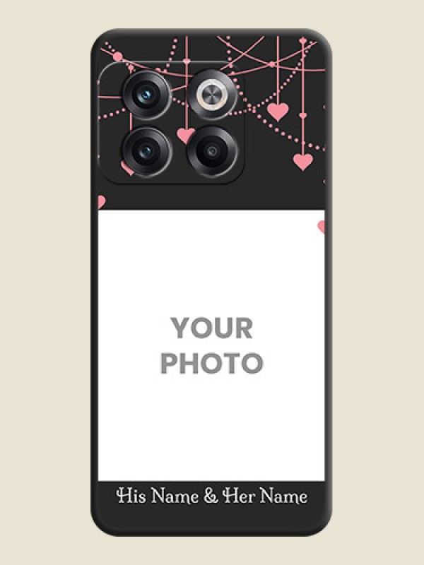 Custom Pink Love Hangings with Text on Space Black Custom Soft Matte Back Cover - OnePlus 10T 5G - alternate view