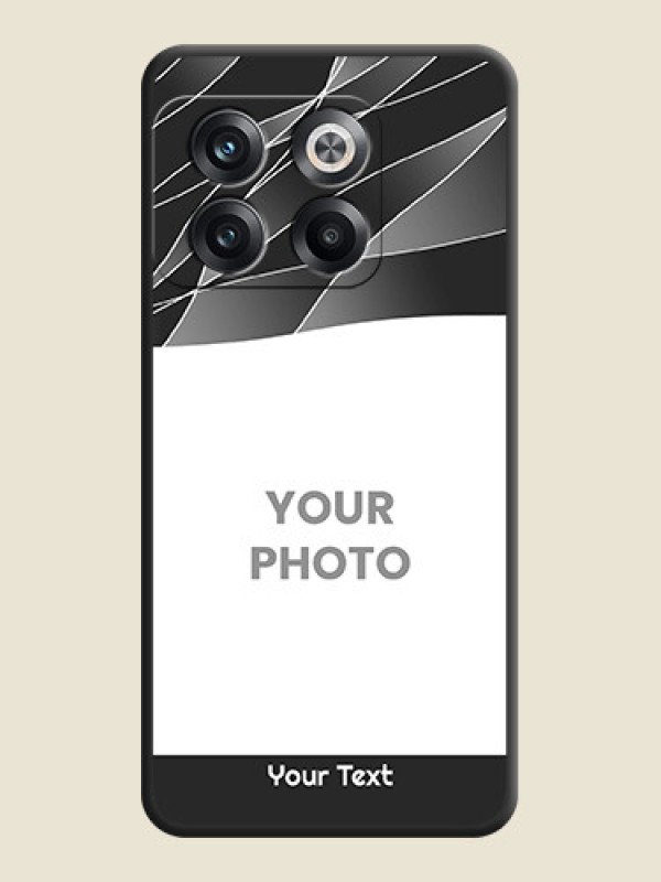 Custom Mixed Wave Lines on Photo on Space Black Soft Matte Mobile Cover - OnePlus 10T 5G - alternate view