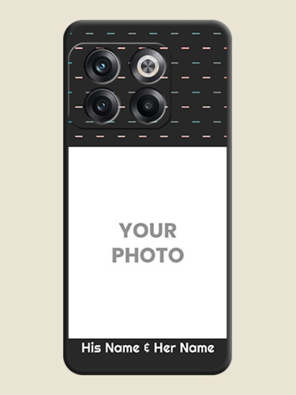 Custom Line Pattern Design with Text on Space Black Custom Soft Matte Phone Back Cover - OnePlus 10T 5G - alternate view