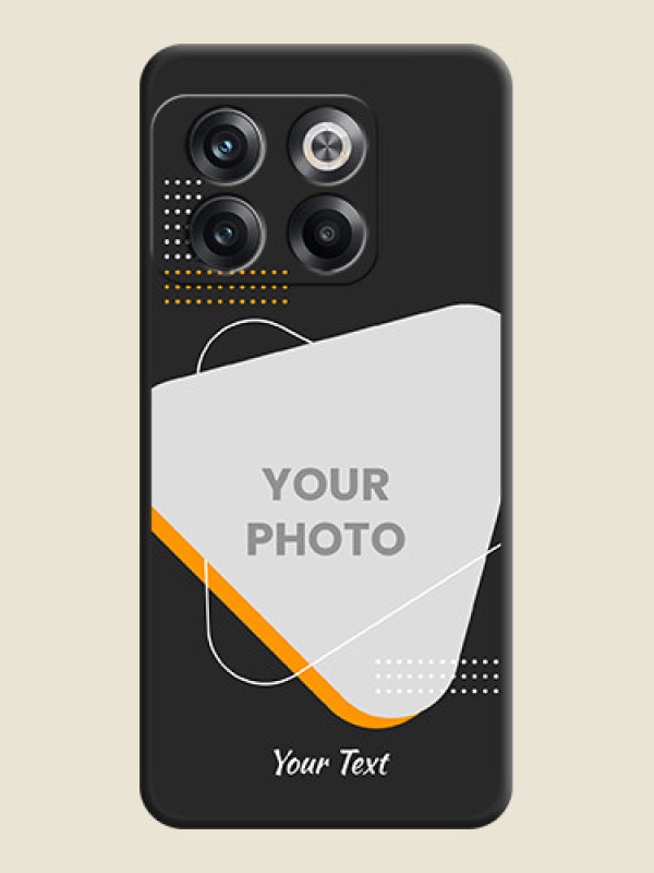 Custom Yellow Triangle on Photo on Space Black Soft Matte Phone Cover - OnePlus 10T 5G - alternate view