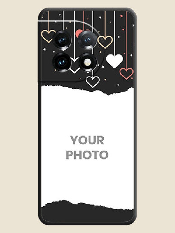 Custom Love Hangings with Splash Wave Picture on Space Black Custom Soft Matte Phone Back Cover - OnePlus 11 5G - alternate view