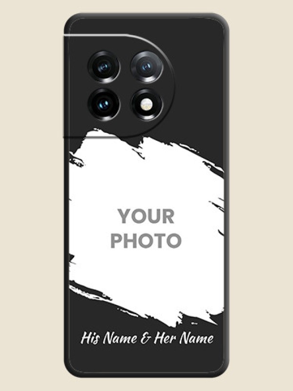 Custom Grunge Brush Strokes on Photo on Space Black Soft Matte Back Cover - OnePlus 11 5G - alternate view