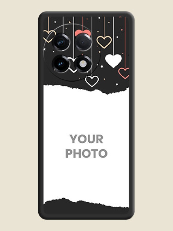 Custom Love Hangings with Splash Wave Picture on Space Black Custom Soft Matte Phone Back Cover - OnePlus 11R 5G - alternate view