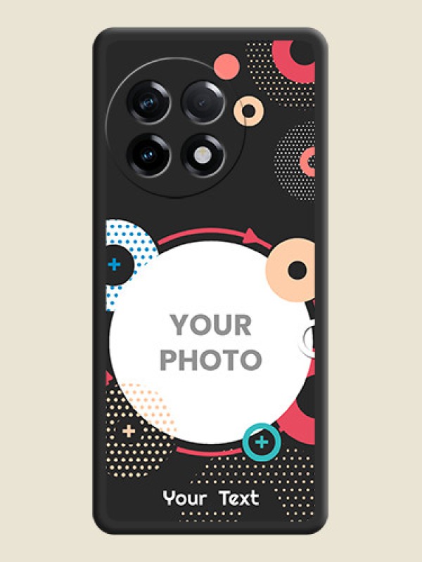Custom Multicoloured Round Image on Personalised Space Black Soft Matte Cases - OnePlus 11R 5G - alternate view