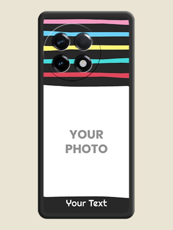 Custom Multicolor Lines with Image on Space Black Personalized Soft Matte Phone Covers - OnePlus 11R 5G - alternate view