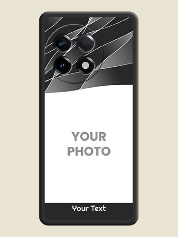 Custom Mixed Wave Lines on Photo on Space Black Soft Matte Mobile Cover - OnePlus 11R 5G - alternate view