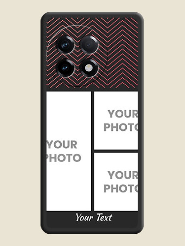 Custom Wave Pattern with 3 Image Holder on Space Black Custom Soft Matte Back Cover - OnePlus 11R 5G - alternate view