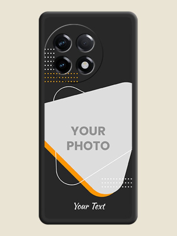 Custom Yellow Triangle on Photo on Space Black Soft Matte Phone Cover - OnePlus 11R 5G - alternate view