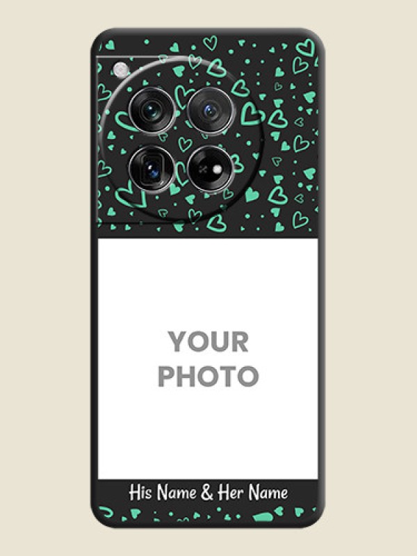 Custom Sea Green Indefinite Love Pattern on Photo On Space Black Custom Soft Matte Mobile Back Cover - OnePlus 12 5G - alternate view