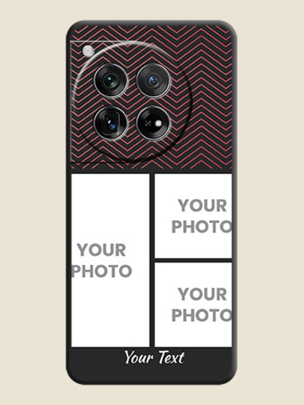 Custom Wave Pattern with 3 Image Holder On Space Black Custom Soft Matte Mobile Back Cover - OnePlus 12 5G - alternate view