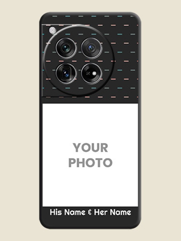 Custom Line Pattern Design with Text On Space Black Custom Soft Matte Mobile Back Cover - OnePlus 12 5G - alternate view