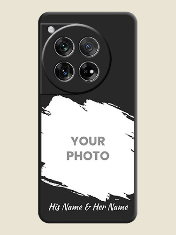 Custom Grunge Brush Strokes on Photo  On Space Black Custom Soft Matte Mobile Back Cover - OnePlus 12 5G - alternate view