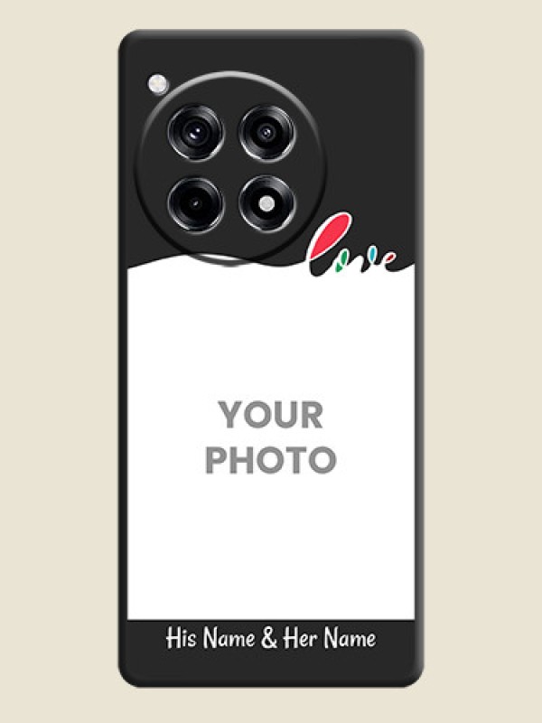 Custom Fall in Love Pattern with Picture - Photo on Space Black Soft Matte Mobile Case - OnePlus 12R 5G - alternate view