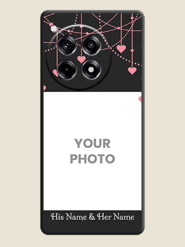 Custom Pink Love Hangings with Text on Space Black Custom Soft Matte Back Cover - OnePlus 12R 5G - alternate view