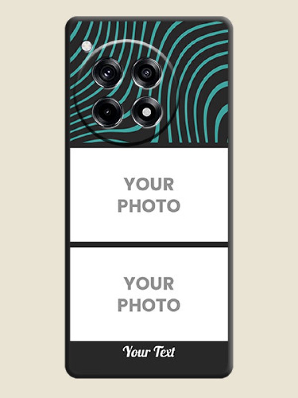 Custom Wave Pattern with 2 Image Holder on Space Black Personalized Soft Matte Phone Covers - OnePlus 12R 5G - alternate view
