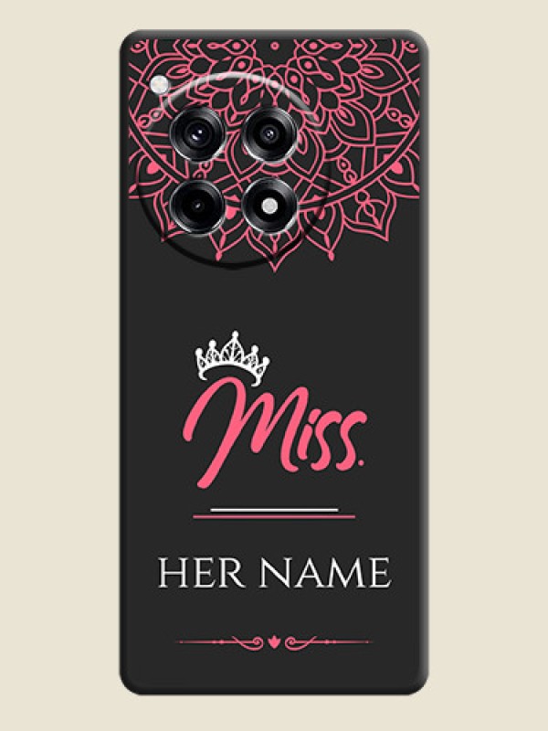 Custom Mrs Name with Floral Design on Space Black Personalized Soft Matte Phone Covers - OnePlus 12R 5G - alternate view