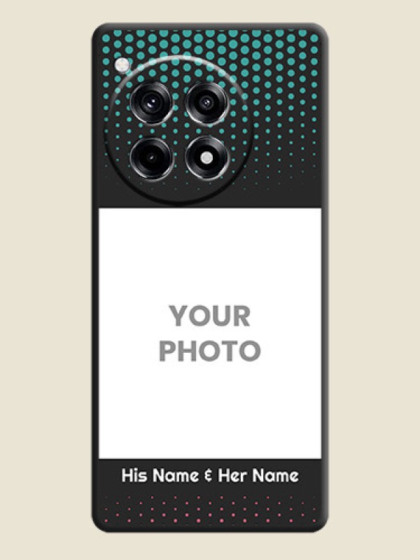 Custom Faded Dots with Grunge Photo Frame and Text on Space Black Custom Soft Matte Phone Cases - OnePlus 12R 5G - alternate view