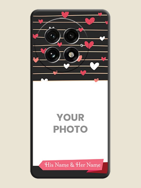 Custom Love Pattern with Name on Pink Ribbon on Photo On Space Black Custom Soft Matte Mobile Back Cover - OnePlus 13 5G - alternate view