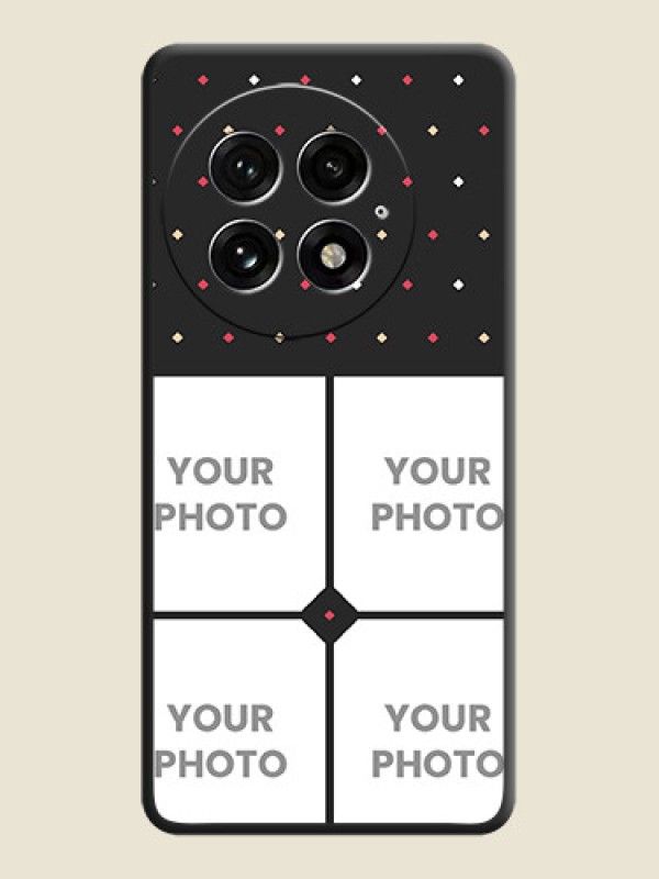 Custom Multicolor Dotted Pattern with 4 Image Holder On Space Black Custom Soft Matte Mobile Back Cover - OnePlus 13 5G - alternate view